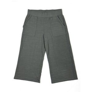 T by Talbots UPF 50 Pants Women's Small Grayish Green Crop Relaxed Wide